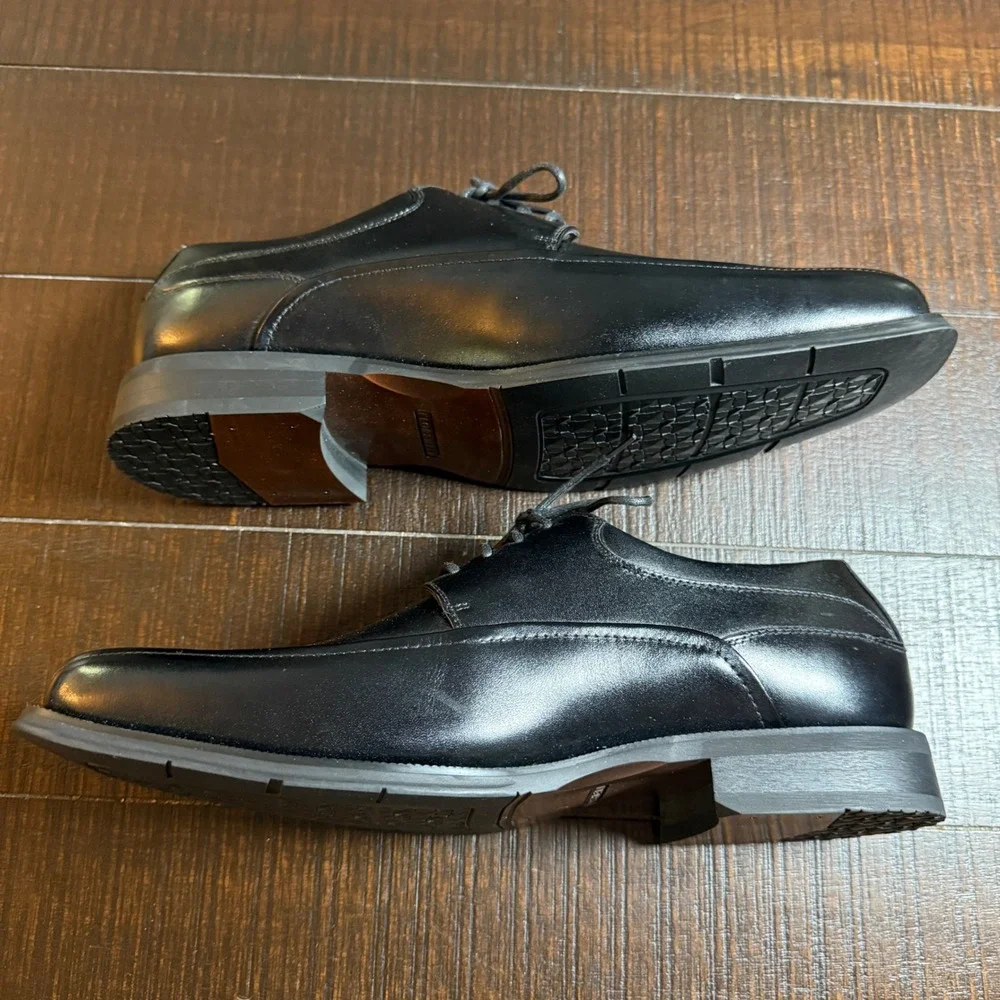 Florsheim Cortland Oxford Mens 10.5D Black Leather Square Toe Dress Shoes Office